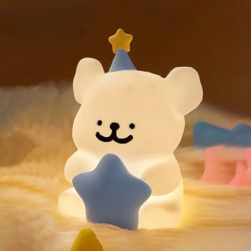 HTGWCG luz nocturna infantil luz bebe nocturna,USB Recargable LED Táctil Lámpara, Luz Nocturna Bebé Silicona con Decoración de la Habitación