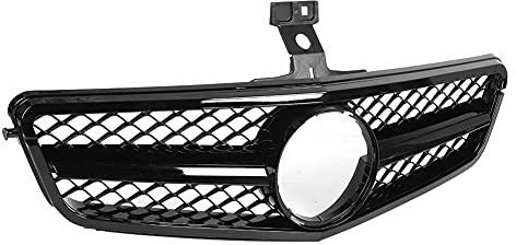 Ejoyous Auto Schwarz Vordere Stoßfänger Kühlergrill AMG-Stil für C-Klasse W204 08-14 mit ABS-Material Easy Installation Stylish Upgrade Erweiterter Luftstromkühlschutz