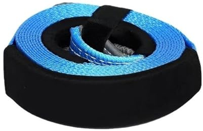 Cinghia di Traino Fune del verricello 5M5T Corda di trazione per Automobili Salvataggio di Emergenza Forte Fune di Traino Poliestere Cintura per rimorchio per Automobili(Blue)