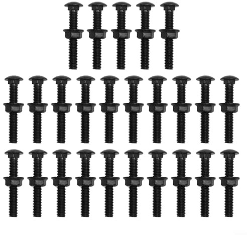 Confezione da 25 bulloni a testa tonda in acciaio inossidabile, M5 x 30 mm, con dadi flangiati per applicazioni industriali (M6 x 40 mm)