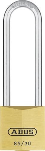 ABUS Vorhängeschloss Messing 85/30HB65 gl.-0402 - gleichschließend und mit hohem Bügel - für Kellertüren, Schuppen u. v. m. - wetterfest - gehärteter Stahlbügel - ABUS-Sicherheitslevel 5