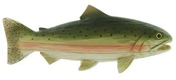 Wood-Carved Fish Figure Trout Fish for Shelf or Mantle (Carved-Wood Look) 11 Multicolor Brown, Silver