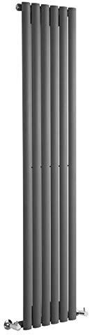 Milano Anthracite Vertical Single Oval Panel Radiator 1780 x 354mm