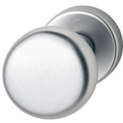 Hoppe Door Knob on Round Rose | Cylinder | Aluminium Silver Anodised | Fix Button Pack of 1