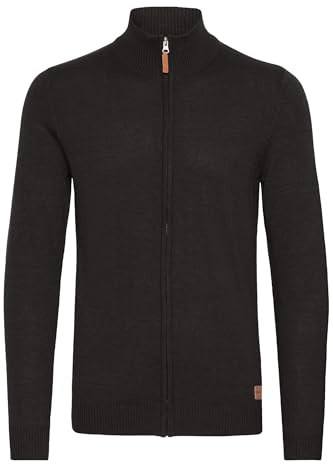 BLEND Norman Men's Cardigan Knit Jacket with Funnel Neck with Zipper