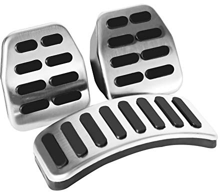 Auto Manuelles Pedal Set, 1 Set 3 Stk Linkslenker Edelstahl Auto Pedale mit Gummi Pedalabdeckung für 2000-2005 1996-2003