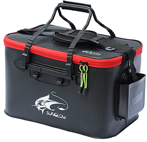 Fishing Bucket, 6Gallon/8Gallon/10Gallon Foldable,Live Fish Bait Container Multi-Functional,Outdoor Camping EVA Fishing Bag and Fish Protection Bucket