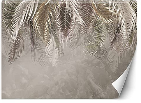 Feeby Fotomurales Plantas Naturaleza Hojas Exóticas 400x280 cm Gris Tejido No Tejido Papel Tapiz Fotográfico Decorativos Murales Dormitorio Oficina Hotel Spa Textura Niebla Nubes