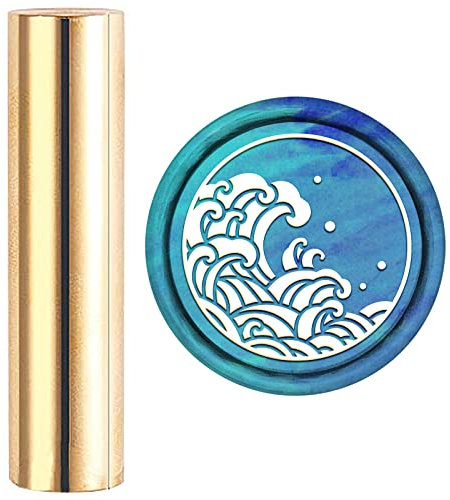 craspire Wachs-Siegel-Stempel Wellen Siegellack-Stempel 15 mm/0.59 Zoll Messing-Säulen-Siegelstempel Für Einladungen, Geburtstagsgeschenke, Scrapbooking