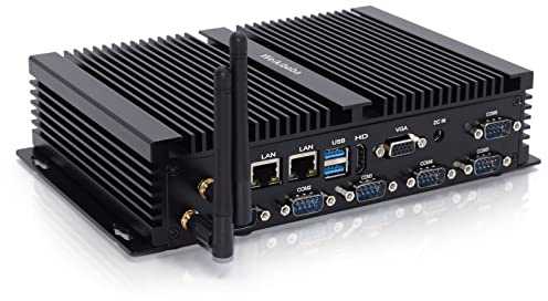 Weikibaba Mini PC Windows 10 Celeron J4125, Mini Ordinateur 8GB RAM 128GB SSD, Mini Ordinateur de Bureau HDMI VGA Double 2.5G LAN,PC Bureau RS232 RS485 COM WiFi,BT4.0