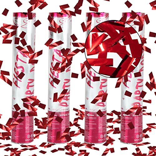 Konfetti Shooter*4, XiXiRan Konfettikanone Hochzeit, Konfettikanonen Hochzeit, Party Popper Bunt, Confetti Cannon, Handheld Konfetti Rohr, Konfetti Bombe, Party Konfettikanone, Konfetti Pistolen Set