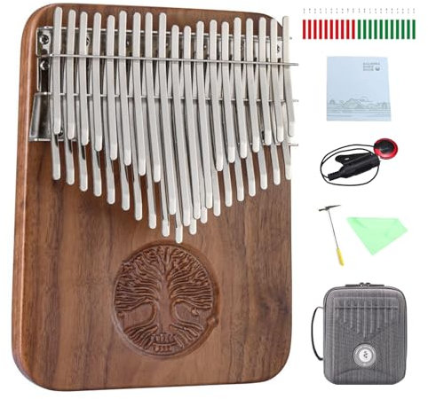 Hluru 38 Tasten Kalimba, Professionelles Daumenklavier Kalimba, Chromatisches doppellagiges Daumenklavier, Massivholz-Soundboard, ätherischer Ton mit nachhaltiger Resonanz, Daumenklavier
