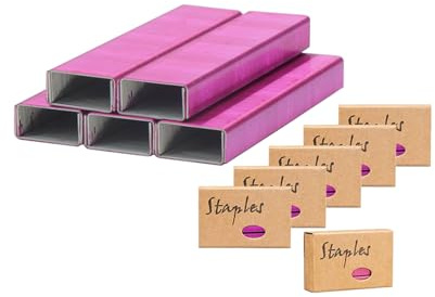 Heftklammern, Standard-Heftklammern, für Büro, Schreibtisch, 26/6, Größe 950, 3800 Heftklammern, insgesamt 6 Stück, Rosarot, 4 Stück