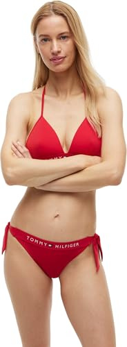 Tommy Hilfiger Braguita de Bikini para Mujer Side Tie Cheeky Bikini para Anudar en los Laterales, Rojo (Primary Red), M