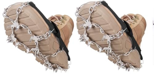 HighTatras Stiefelsteigeisen Größe XL 46-50 Spikes Anti-Rutsch-Bergwandern Steigeisen für Schnee EIS für Winter-Trekking 18 Edelstahl-Spikes