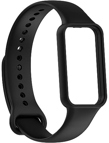 Armband Kompatibel mit Amazfit Band 7 Armband - Sport Silikon Uhrenarmband Replacement Wechselarmband für Amazfit Band 7 Ersatzarmband (Schwarz)