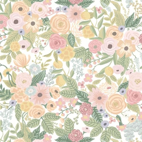 Ismoon Peel and Stick Wallpaper Boho Pink Floral Contact Paper 16.1 x 78.7Removable Self-Adhesive Stick on Wall Paper for Cabinets Girls Renter Friendly Vinyl Decor
