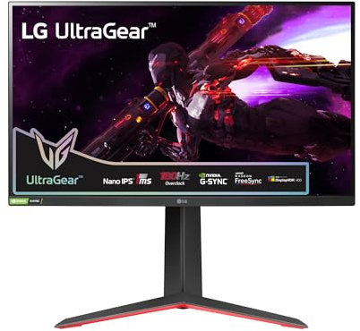 LG UltraGear Gaming Monitor 27GP850P-B, 27 Inch, 1440p, 180Hz O/C, 1ms GtG, Nano IPS Panel, Display HDR 400, AMD FreeSync Premium, NVIDIA G-SYNC, Smart Energy Saving, HDMI, Displayport, Black/Red