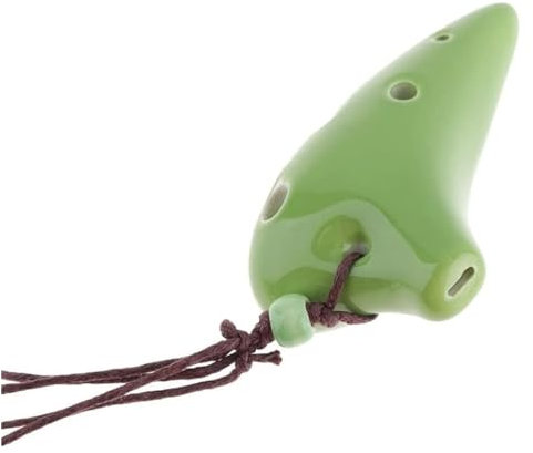 Okarinas Ocarina Keramik Alto C handgeschnitzte Ocarina 6-Loch-Instrument schwelende Flöte Ocarina for Erlernen von Anfängern Geschenk (Color : Green)