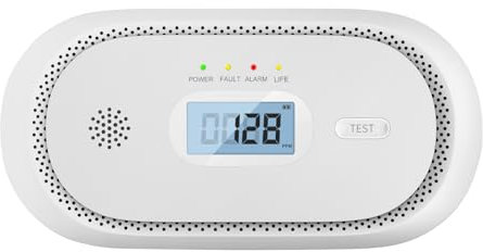 Rilevatore di monossido di carbonio con display LCD, batteria sostituibile, sensore CO CO rivelatore portatile CO per casa viaggi