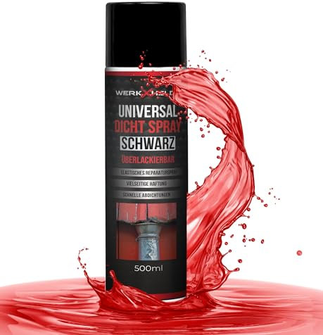 WerkXheld Dichtspray 500ml - Allesdichtspray für kleine Risse an Dachrinnen und Mehr, Dichtungsmasse & Spray, Wasserdicht, Klebt & Dichtet, Schwarz