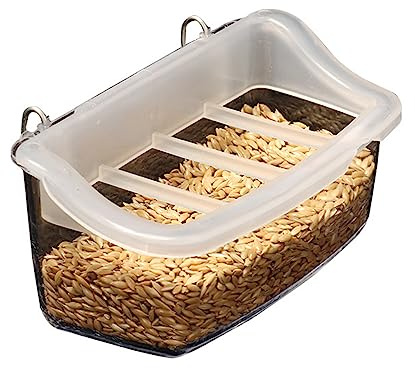 Limtula Vogelfutterbox Spritzwassergeschützter Spender Papageien Futternapf Vogelkäfig Hängender Futterspender Kunststoffbehälter Vogelfutterspender Vogelkäfig Zubehör