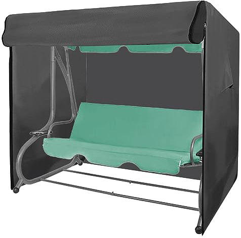 GARTENTECH Hollywoodschaukel Abdeckung 250 x 150 x 160 cm 4 Sitzer 3 Sitzer XXL 600D Oxford UV-beständig wasserdicht Winterfest Schutzhülle Hülle Plane