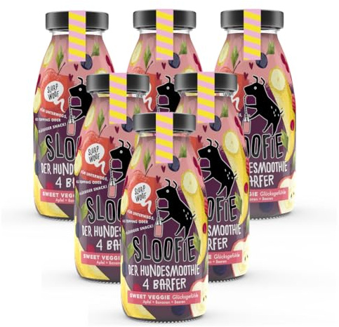 Sloofie der Hundesmoothie, 6er Sweet Veggie, der natürliche Hundesnack aus besten Zutaten, Made in Germany,