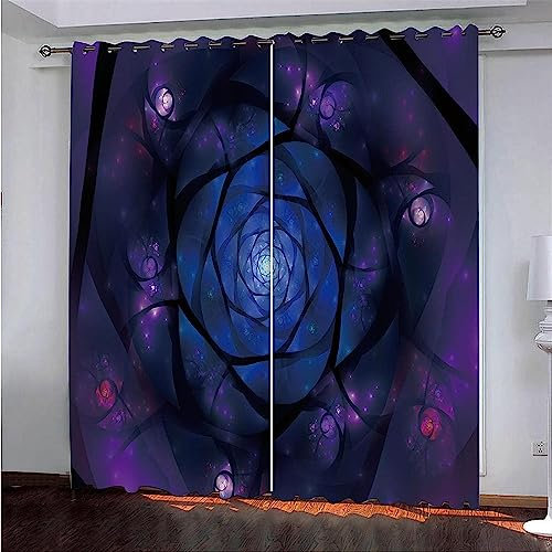 Vorhang, Kinderzimmer, 3D Blumenbaum Lila 2 X 110 X 215 cm Kindervorhänge Mit Ösen, Polyestervorhänge, Wärmeschutzvorhang, Blickdichter Vorhang Mit Ösen, Kindervorhänge Für Wohnzimmer, 5T0L6F1Z7U9S0P