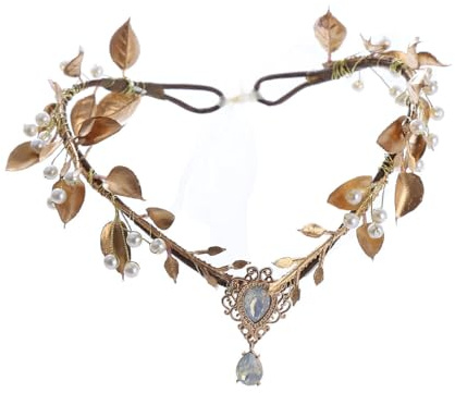 Waldelf Kopfschmuck Wald Tiara Stirnband, Elfenkrone KopfstüCk Elegantes Waldblumen Elfen Kronen Stirnband, Hochzeit Kopfbedeckung Retro Haarschmuck Kristall Waldland Enchanted Haarband