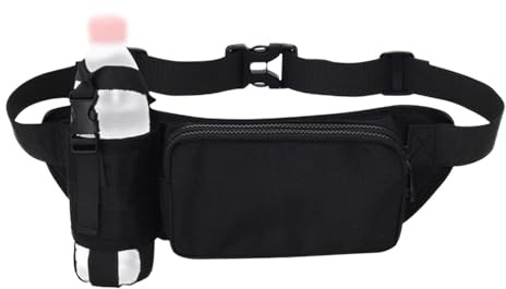 Poupangke Wasserflaschen-Gürteltasche, Hüfttasche mit Wasserflaschenhalter - Verstellbare Gürteltasche - Wasserabweisende Lauftasche zum Wandern, Spazierengehen, Trinkgürtel, Hüfttasche für Damen und
