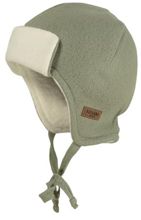 maximo GOTS Mini-Parkacap Baumwollfleece, Teddyfutter, Band Made in Germany Baumwollfleece