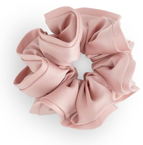 SXQLYH Elastico per capelli, scrunchie in raso da donna, tridimensionale, morbido ed elastico, grande, fermacoda per capelli lunghi e folti, colore rosa