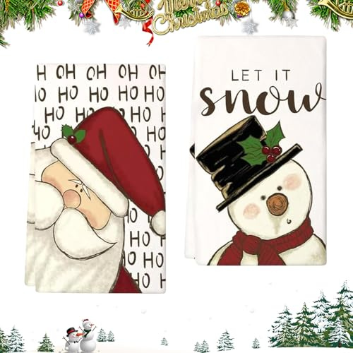 ATSGJLZN Geschirrtuch Weihnachten 40x60 cm,2er Weihnachtsdeko Innen Geschirrtücher Weihnachten,Christmas Decorations Tischdeko