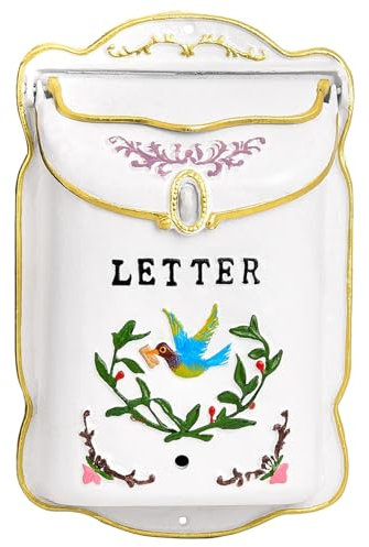 LYUCAYHQ Cassetta Lettere in Ghisa per Esterni, Cassetta della Posta in Stile Country, Cassetta Postale Vintage Dipinta a Parete, Decorazione per Ingresso Portico Anteriore Giardino