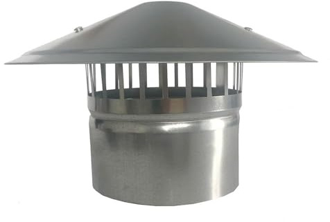 UYSELA Schornsteinabdeckung mit Edelstahl Vogelschutzgitter, Regenhaube Schornstein, Schornsteinaufsatz, Kaminaufsatz, Kaminhaube, Kaminhut, Kaminabdeckung,Silver-150mm