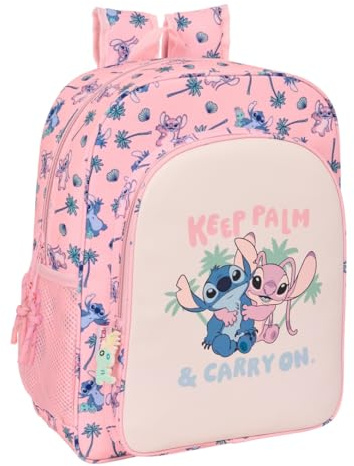 Safta STITCH BEACH - Mochila Escolar Niño, Mochila Infantil, Adaptable a Carro, Ideal para Niños en Edad Escolar, Cómoda y Versátil, Calidad y Resistencia, 32x12x38 cm