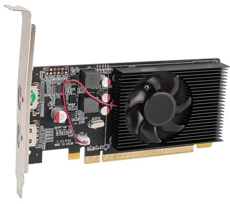 Denash Tarjeta Gráfica para Computadora Slim 2G DDR3 de un Ventilador 64 bits 650 MHz 533 MHz PCI Express 2.0 X 16 30 W, con Arquitectura Kepler, para Carcasa ITX, para PC Basadas en