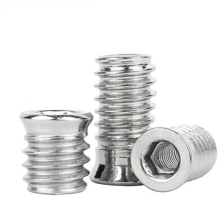 Generisch 1/5 Stück 304 Edelstahl M3 M4 M5 M6 M8 M10 Innensechskant-Antriebseinsatzmuttern mit Gewinde for Holzmöbel(M10x24 (1pc))