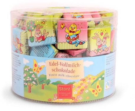Storz Schoko Osterhasen Täfelchen – 100 Stück à 5g – Schokolade einzeln verpackte Oster-Schokolade – Ideal für Schulen, Kitas & Ostergeschenke