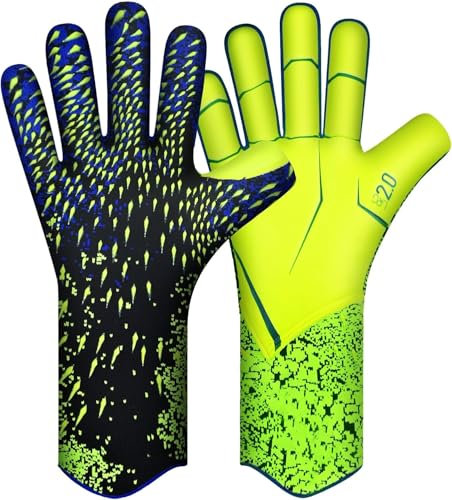 QUICARD Torwarthandschuhe, Gute Griffigkeit fußball Handschuhe Kinder in den Größen 6/7/8/9/10,Starker Empfänger für Jugendliche, Erwachsene, Kinder (Grün, 7)