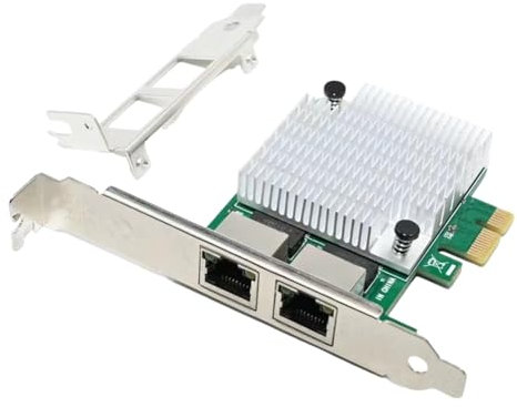 Pesfehhy 2 Puertos RJ45 PCIe X1 Dual Gigabit Realtek 8111F+ ASM1082E Filtro de Chip PCI-E Tarjeta de Red LAN para Computadora 1000M