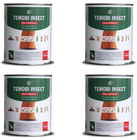 Pack 2 Unidades Temobi Insect Cola 750ml - Impex. Cola Especial para capturar Insectos voladores y Rastreros. No toxico. Facil de Usar. Listo para Usar.