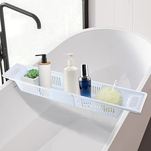 Vassoio estraibile per vasca da bagno, 57-80 cm, in plastica con portata di 3 kg