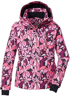 Killtec Bambine e ragazze Giacca da sci/giacca funzionale con cappuccio e paraneve KSW 211 GRLS SKI JCKT, dunkelstein AOP, 164, 43598-000