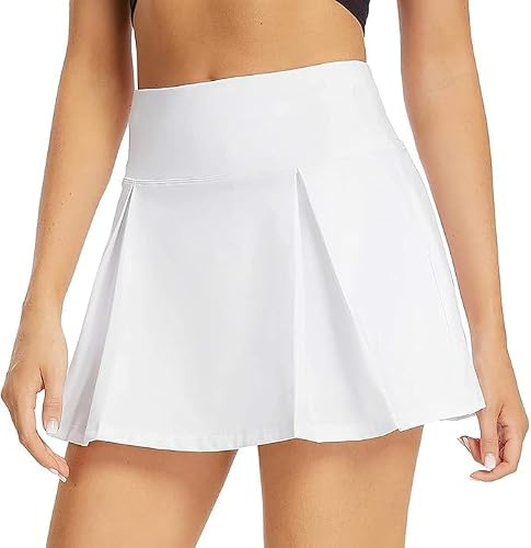 XFSRG Gonna Tennis Donna con Pantaloncini Integrati Skort Plissettata Sportiva Gonna Sportiva con Pantaloncini Abbigliamento Padel Pantagonna Estiva Completo Sportivo Gonnellino Tennis(White S)
