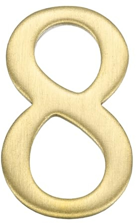 sourcing map House Numbers for Outside, 1.85 Inch Self Adhesive Brass Mailbox Decor Number Stickers for Apartment Office Hotel Room Door Signs(Number 8)