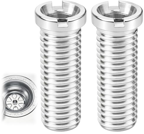 2x Hohlschraube Spüle M12x35mm, Ersatz-Zubehör passend für Blanco Spüle | Präzise 35 mm Verbindungsschraube aus 304 Edelstahl zu Siebkorbventil, dichte Schlitzschraube zur Sanitär-Wartung