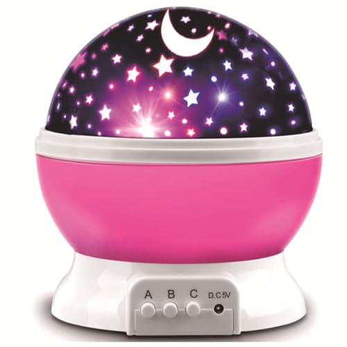 NimblusToy Starry Sky Lamp, Star Projector, Night Light Room Decor, Dimmable+Remote Star Projector, Starry Sky Lights Lamp 360 Degree Rotating Space Projector, Birthday Gift (Pink) Girls E