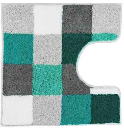 Kleine Wolke 5426675129 WC-Vorleger Caro, 55 x 55 cm, Petrol, 4004478230521 | OEKO-TEX zertifiziert, rutschhemmende Unterseite, für Fußbodenheizung, maschinenwaschbar, 100% Polyacryl